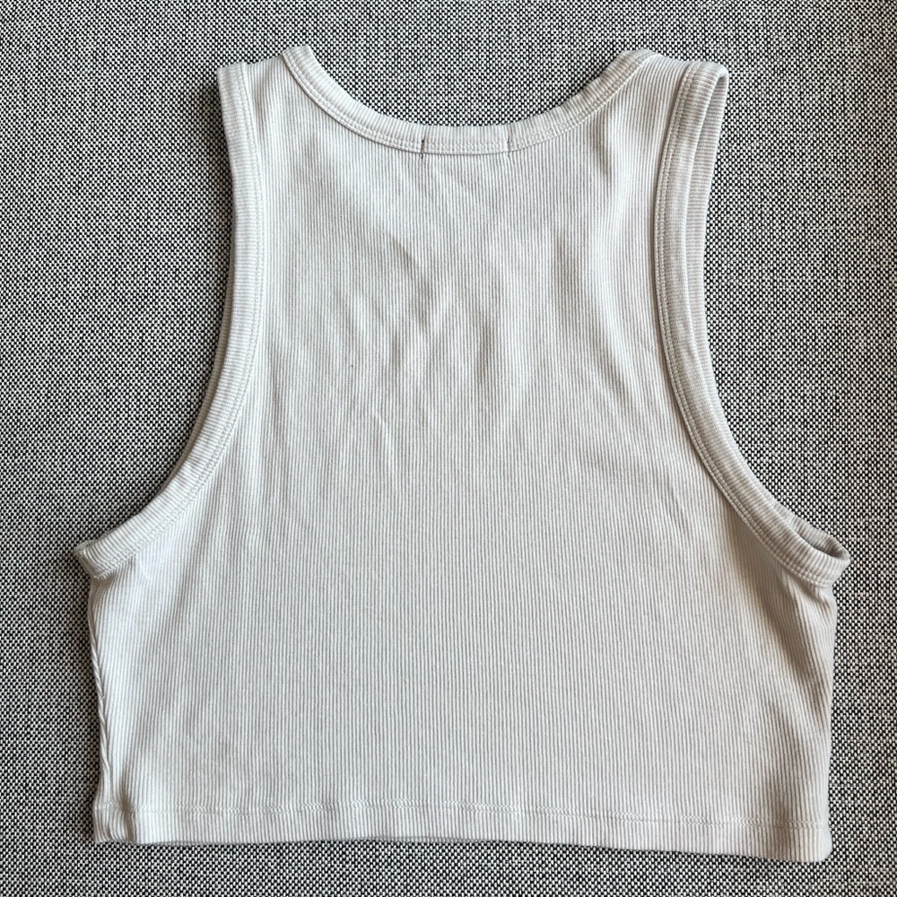Talentless Rib High Neck Contour Cropped Tank - Picture 2 of 3